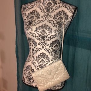 White Sequined Evening Bag